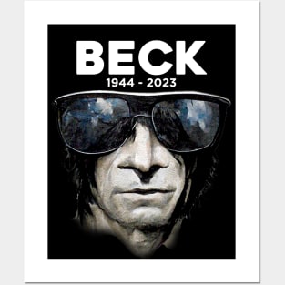 Jeff Beck No 5: Rest In Peace 1944 - 2023 (RIP) on a Dark Background Posters and Art